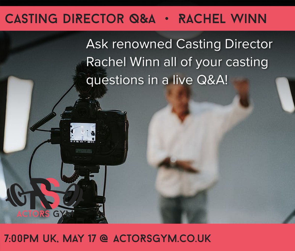 rsactorsgym's tweet photo. Tonight, join us for the Q&A with Rachel win, covering tv/film and commercial castings, the importance of salting, and answering all your questions!
#filming #onlineacting #selftape #selftapechallenge #onlineactingclasses #screenacting #actorsgym @lucasjbyoung @alexfski https://t.co/dz97IDwYxV
