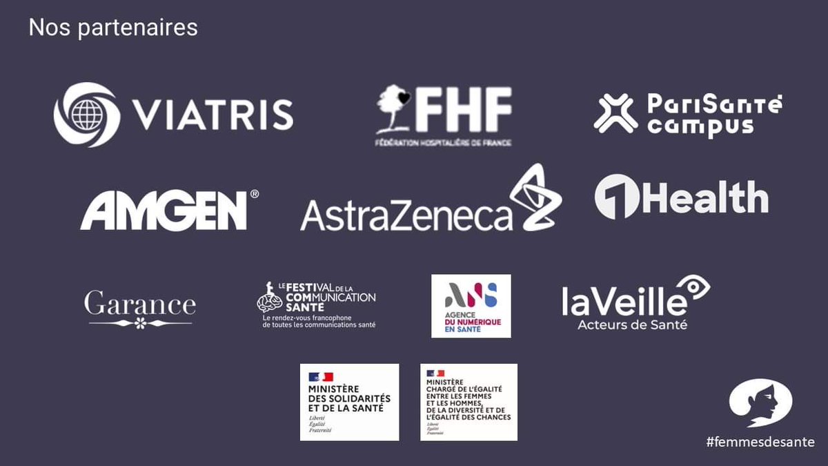 femmes2sante's tweet image. 🎥  #femmesdesante 2022 

Merci à nos partenaires pour leur soutien : @ViatrisInc, @laFHF, @AstraZenecaFR, @PariSanteCampus, @AmgenFrance, #1health, Garance Conseils, @VeilleActSante, @esante_gouv_fr, @FestiComSante. 

👉 femmesdesante.fr/nos-partenaires