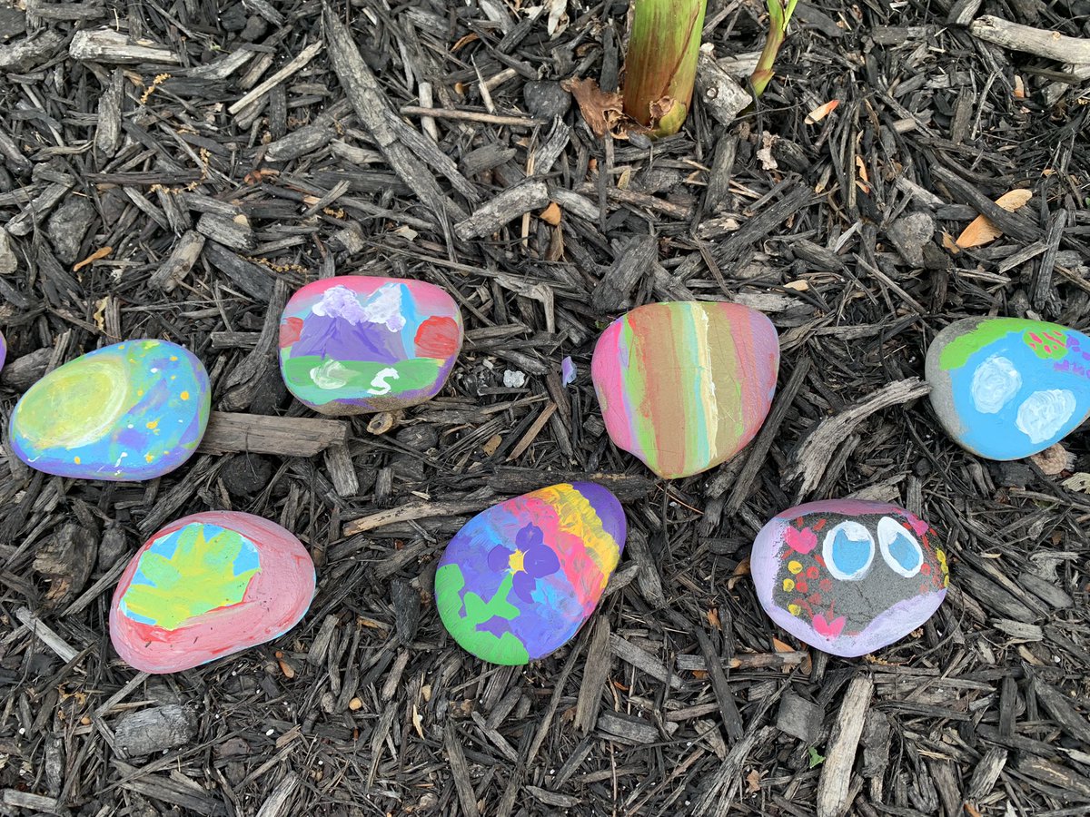 CScardinal's tweet photo. Excited to add color to our landscaping. Students painted scribble stones for our PBIS celebration. #opsmomentsthatmatter https://t.co/gRGimktDkV