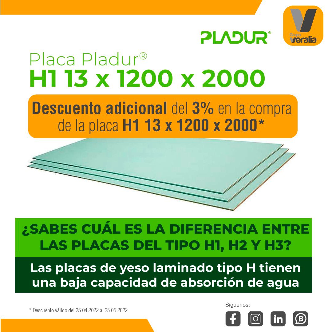 GrupoVeralia's tweet photo. ¿Pensando en renovar las paredes de casa? 🏠

Aprovecha la promoción que tenemos activa hasta el día 25/05 de la placa H1 de @pladur_ES en nuestras tiendas de @GrupoVeralia https://t.co/wiYKegLl2c