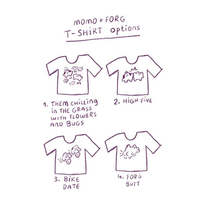 Lets say I did a momo+forg shirt. Which idea would you prefer? 
