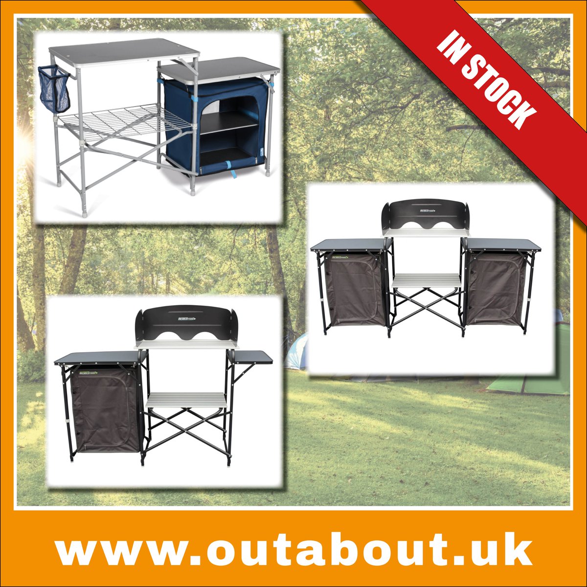 devonoutdoor's tweet photo. Thinking of upgrading your #campkitchen? We’ve got some fantastic multi-purpose kitchen stands in stock from Kampa, Outdoor Revolution and more.
Check out our full range here: https://t.co/w2YHQZE9oN
#camping #campingkitchen #campsitecooking #familycamping #tents #campervan https://t.co/KvPSJNt2H6