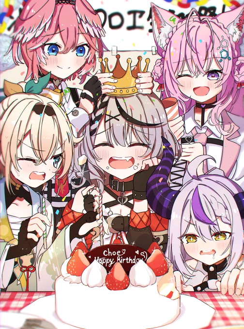 沙花叉お誕生日おめでとう!!!!!

#さかまた飼育日記 
#laplus_artdesu 
#Luillust
#こよりすけっち 
#いろはにも絵を 
#沙花叉クロヱ生誕祭 