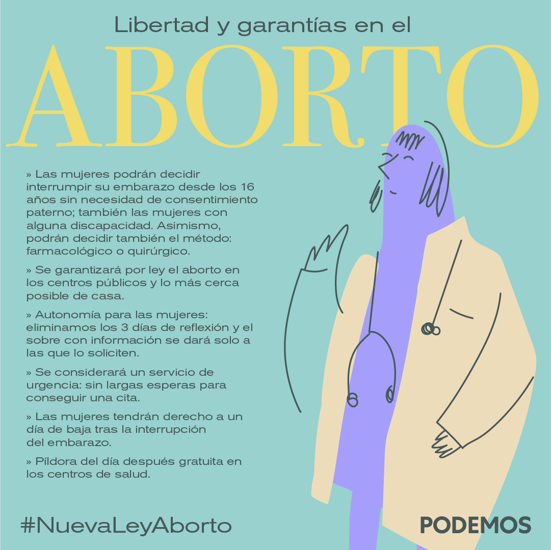 Podemosnavarra's tweet photo. 📢 Hoy es un día importante para las mujeres para que se respeten sus derechos en nuestro pa��s
👏 Con la  #NuevaLeyAborto garantizamos este derecho de la mujer. Y se han generado nuevos derechos, pioneros a nivel europeo, como el reconocimiento de la salud menstrual, entre otros. https://t.co/xR86d9wkW8