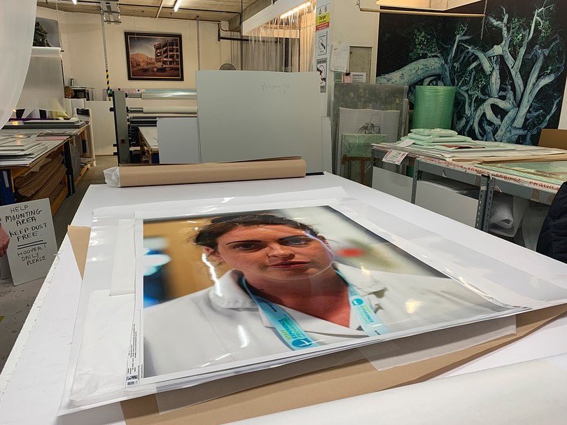 Printing of the SELFLESS exhibition. After 2 years in the making, seeing prints for the first time, never disappoints. <a href="/RCPhysicians/">Royal College of Physicians</a> #selfless #nhs