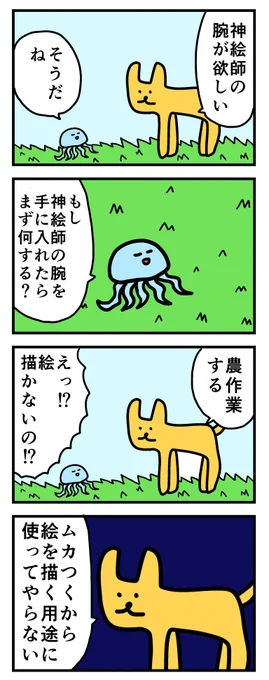 4コマ「神絵師の腕が欲しい」 