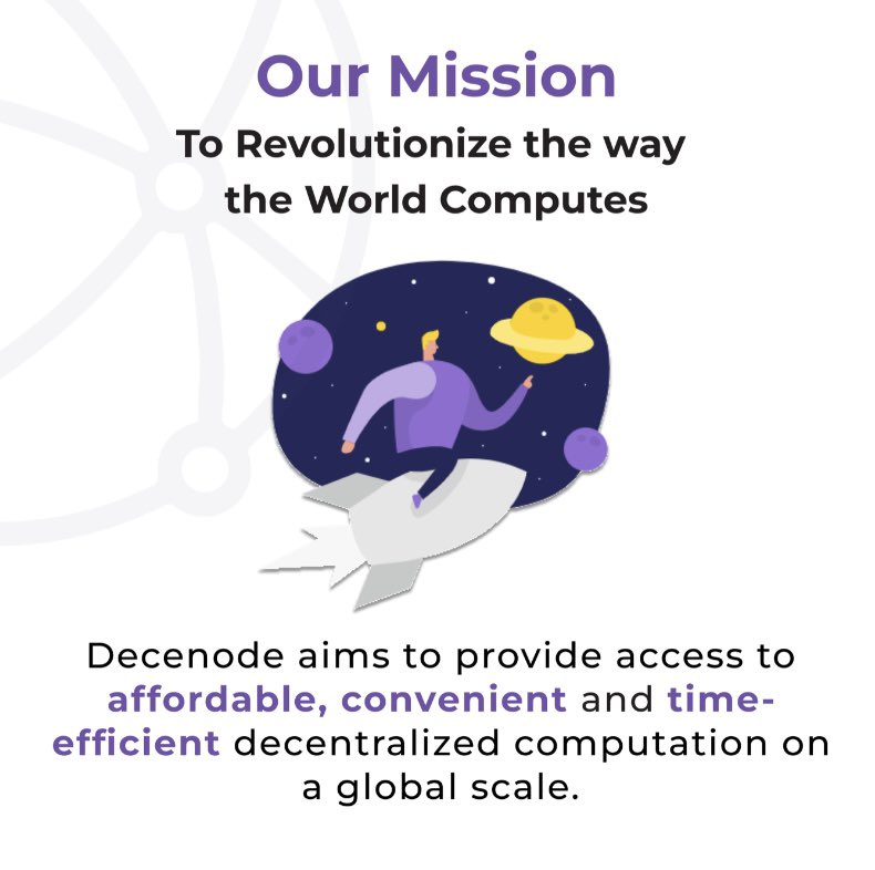 decenode's tweet photo. Decenode's mission is to revolutionize the way the world computes by democratizing the monopolized cloud 
computing platforms by providing accessible, affordable, convenient, and time-efficient computation from anywhere, anytime! 🚀 #getconnected #decenode #tech #startup #dubai🇦🇪 https://t.co/s91Sa2VPc6
