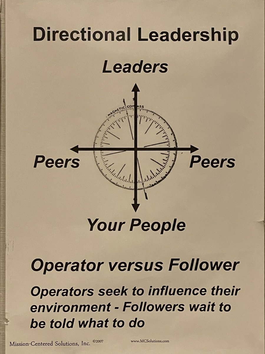Thanks MC Solutions - day 2 of L381.  This is a good poster to ponder.  Is it better for your people to be followers or prepare them to be operators.  Our goal for the Maryland Incident Management Team is to create operators…