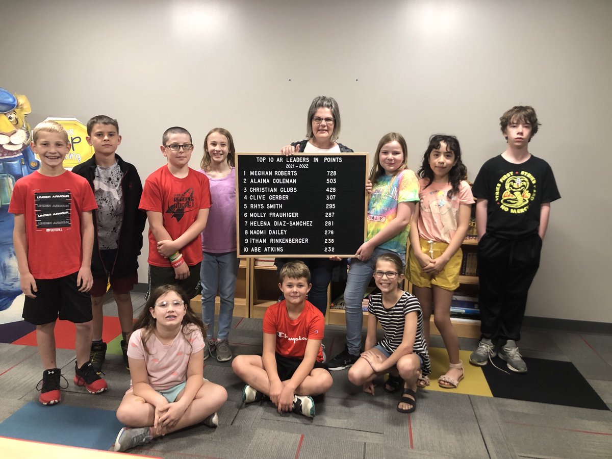 mrslinderwell's tweet photo. Congratulations to our 2021-2022 Top 10 AR point winners!!! #BHESJumpIn https://t.co/fULZFjD6qV