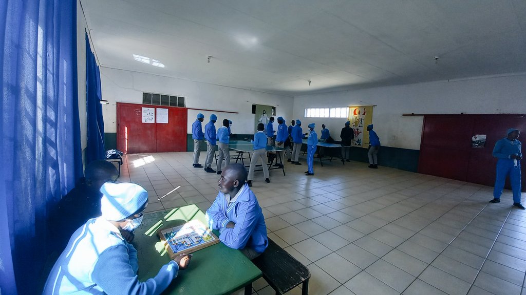clarencesdb's tweet photo. Lunch time at St. Boniface High. Salesians provide space for learners to relax and have fun. #Oratory #DonBosco #Maputsoe #Lesotho https://t.co/X5l4QvJnw2