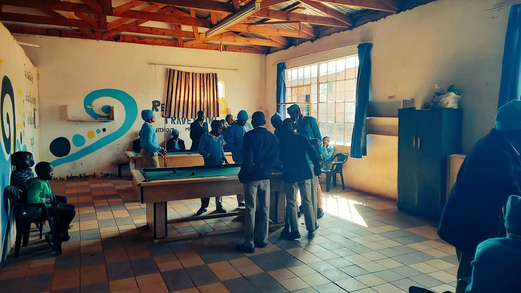 clarencesdb's tweet photo. Lunch time at St. Boniface High. Salesians provide space for learners to relax and have fun. #Oratory #DonBosco #Maputsoe #Lesotho https://t.co/X5l4QvJnw2