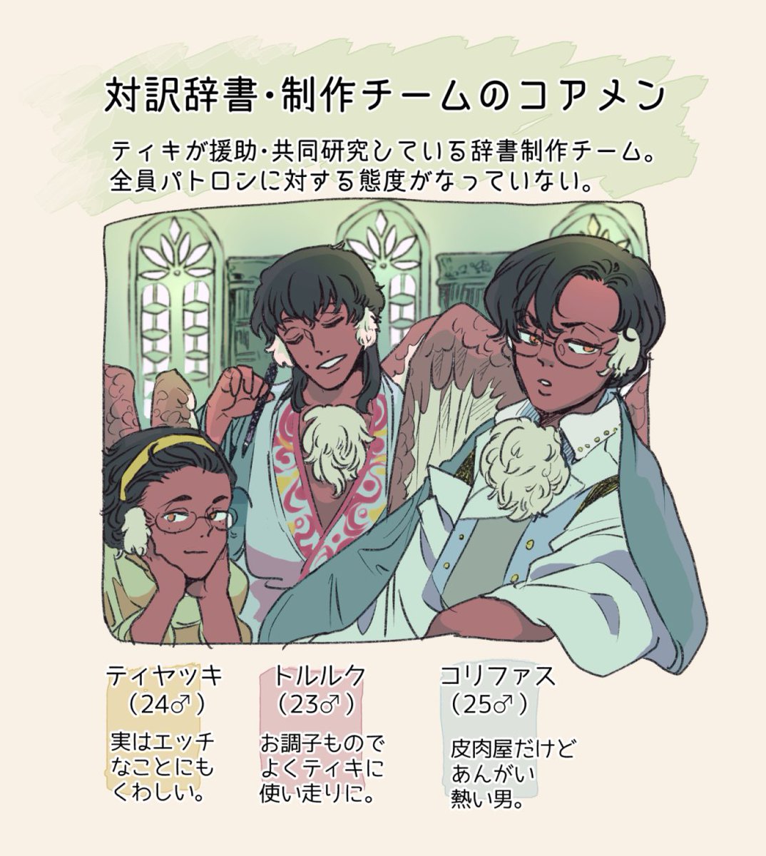 pixivFANBOXで「豆とつばさ」キャラ紹介と相関図ァ!を公開しました! https://t.co/ORdo2fOqXB 
