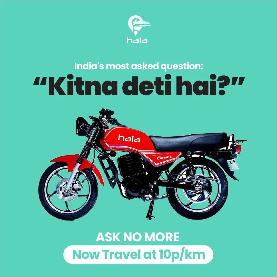 HalaMobility's tweet photo. Leave the tension of ‘Kitna Deti Hai’ by joining hands with our motto ‘Go Green, Go Electric’
#ElectricVehicle
#greenindia
#halamobility https://t.co/71hJcWnsdN