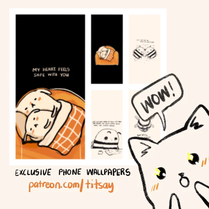 phone wallpaper versions of my recent art + exclusive patron-only illustrations for this month❤️ 