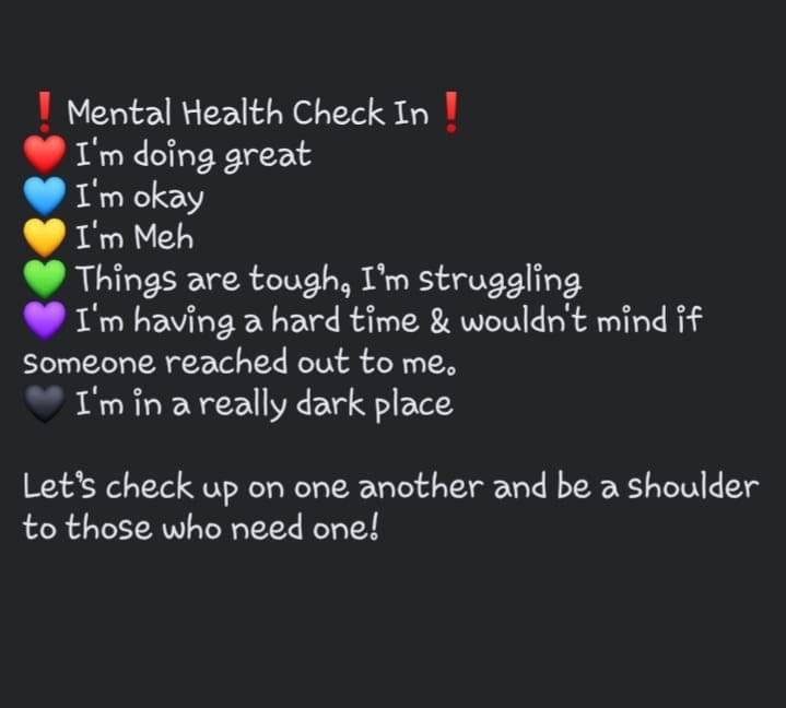 DrCJohnson's tweet photo. It’s #MentalHealthAwarenessMonth Please check-in and let us know how you’re doing. No matter what your status, we care and are here to support you! https://t.co/HW7x6ttqoM