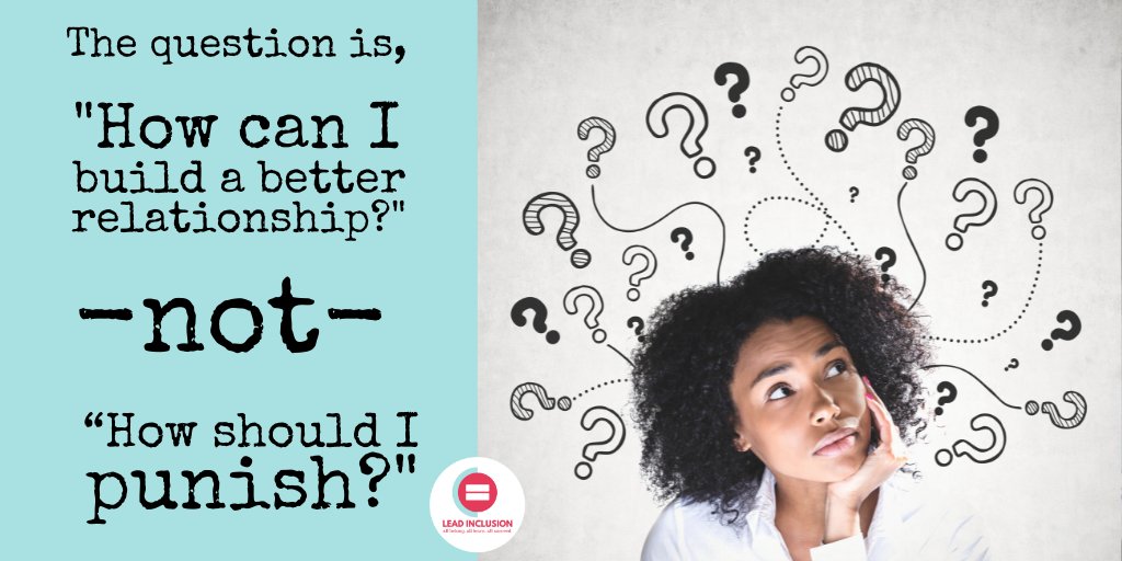 leeannjung's tweet photo. If we are having trouble with student engagement, the question is, "How can I build a better relationship with this student?" not, “How should I punish this student?" #LeadInclusion #udl #udlchat #globaledchat https://t.co/zQGUrOBLPv