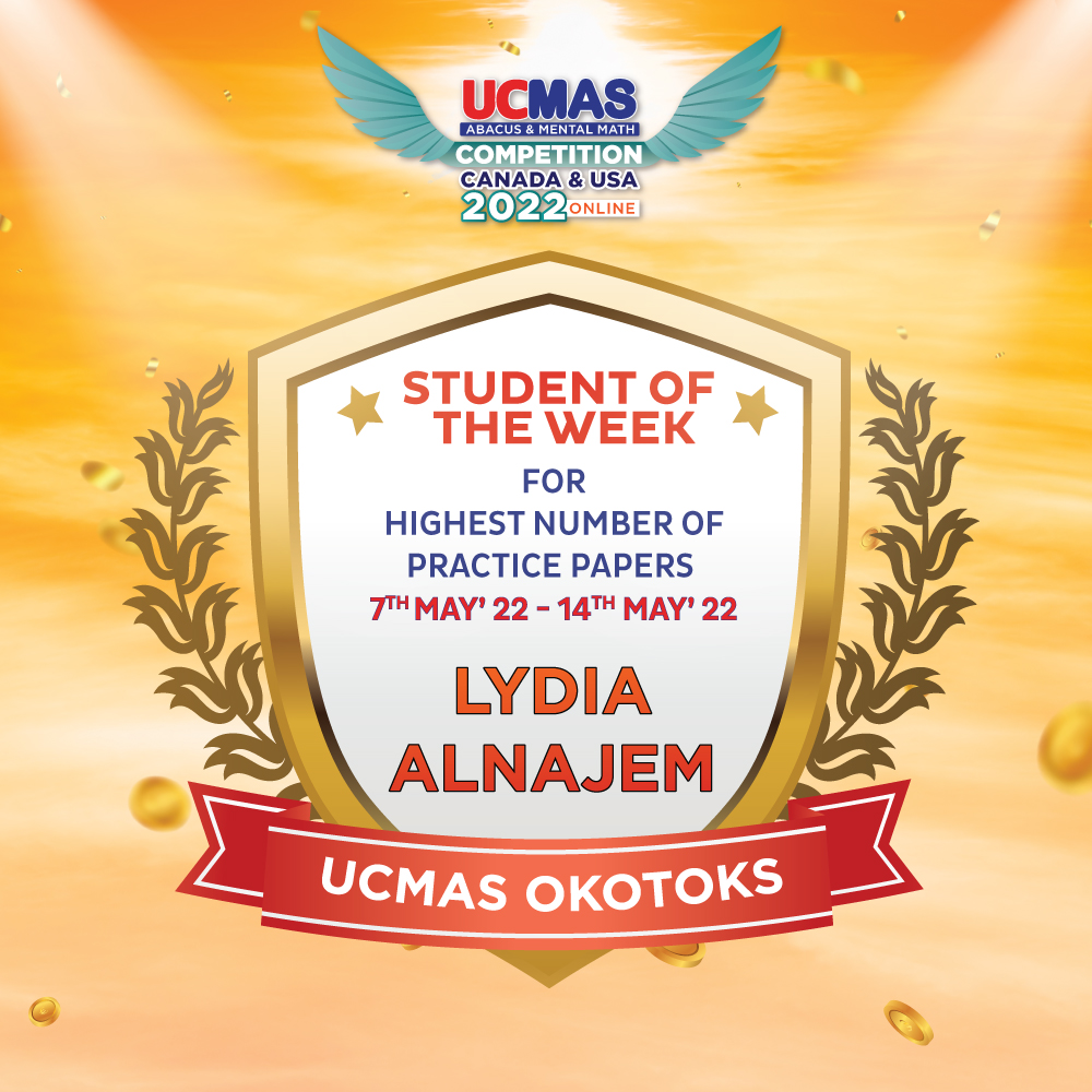 Congratulations to the winner of the 2nd week of the Highest Practice Contest of the Highest National Level Competition 2022! You can also win a gift card, 4 weeks 4 winner. We hope you can feel all the pride and happiness surrounding you.
#ucmas #Higgestpracticecontest #nlc2022