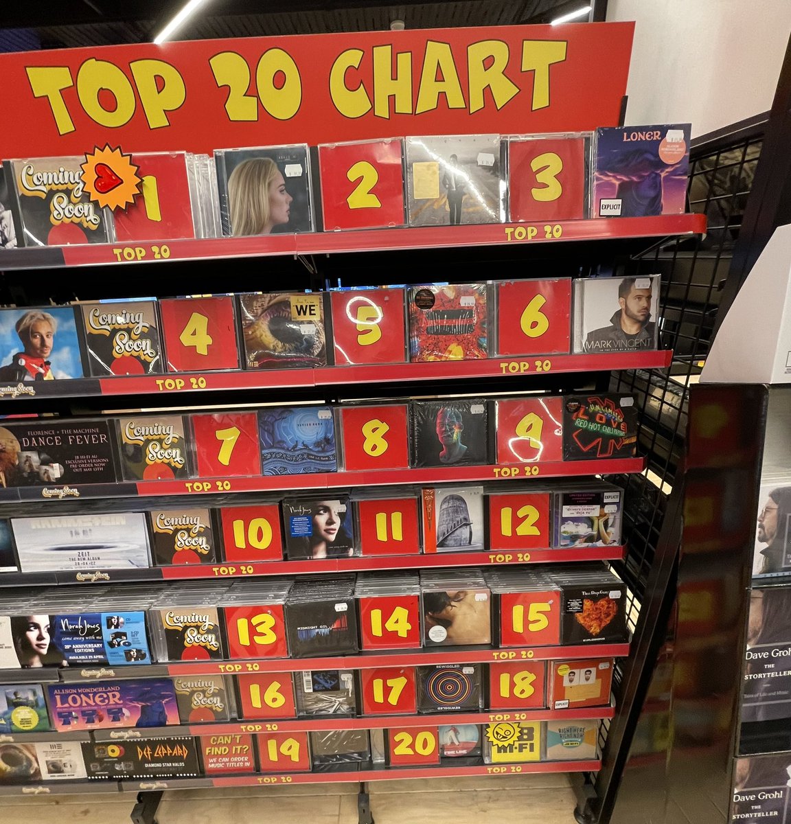 ShaktiEvo's tweet photo. #Top20Chart I was in store at @JBHiFi Karrinyup yesterday (16/5/22) & below are their top 20 albums.
@Adele โ30โ is #1, Alison Wonderlandโs new album โLonerโ is at #3.
#Top20Albums #May2022 https://t.co/v6vdxVPFUf