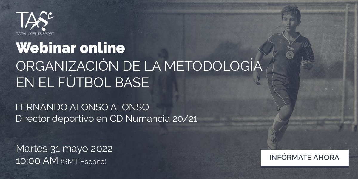 AgentsSport's tweet photo. ⚽️Webinar⚽️
⭐️Con Fernando Alonso @Mr_chenan 
👉Director Deportivo en CD Numancia 20/21
🗓️Martes 31 de mayo 2022. 10:00 AM (GMT España)

Inscríbete ya en:
https://t.co/MVYhK8g1TH https://t.co/NMXX9XdTV8