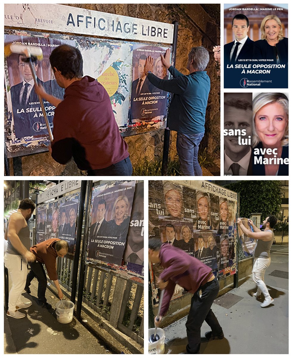 🔵 Hier soir, les panneaux d'affichage libre des 3e et 6e circonscrip° du 92 étaient à nouveau aux couleurs du @RNational_off. ➡️ Les 12 et 19 juin prochains, ne laissez pas les pleins pouvoirs à #Macron ! 🇫🇷 #Législatives2022 #JeVoteRN #LaSeuleOpposition