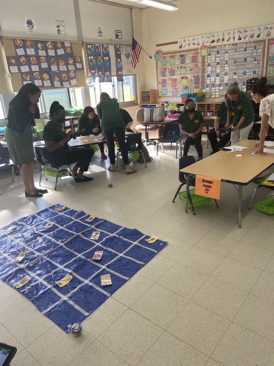 Dryden Street School-Teachers teaching Teachers- Faculty members learned how to code using robots.