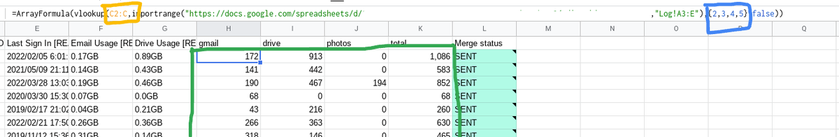 pertuzluisfer's tweet photo. #SheetsGeekery
Absolutely gobsmacked at something I learned recently.
=Arrayformula() will not only "spread" the formula down the column (yellow) but will also do vlookup accross several columns! (blue) and show the result in only one statement!
#TheAnswerIsAlwaysASpreadsheet! https://t.co/I9EjRJrfj7
