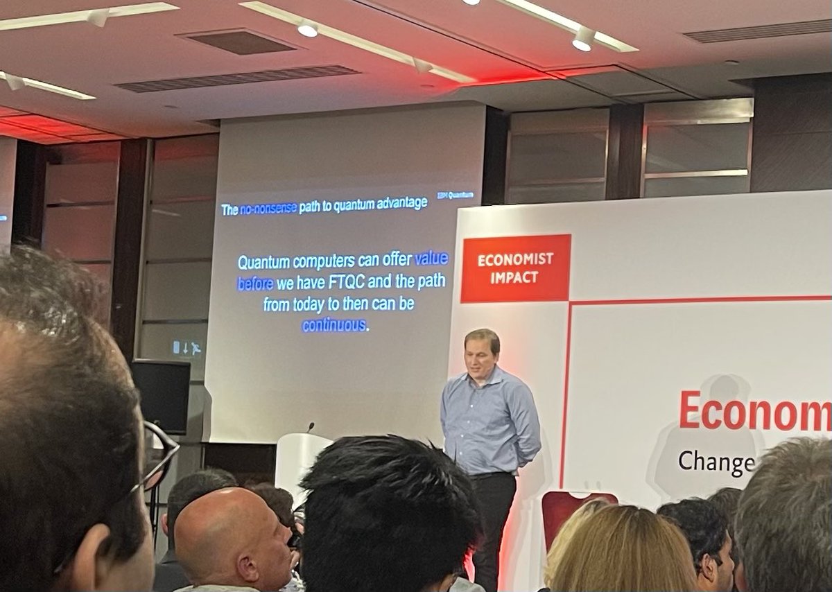 Lot to say in 15 minutes! @JayGambetta on 4K+ qubits by 2025, and #IBMQuantum offering value before fault tolerance. #EconQuantum