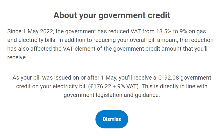 Wasn't aware that the €200 credit was subject to VAT. What a despicable shower we have. Even when they try to give the impression of help, they look for ways to be less helpful. #government #electricitybill