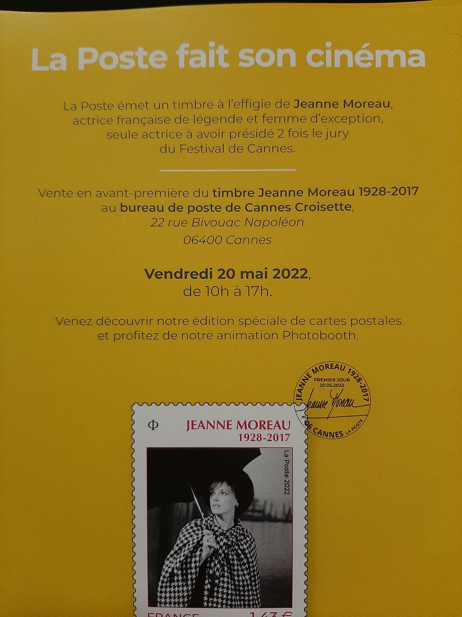CALANDRE19's tweet photo. #Cannes2022
C'est le début des Festivités avec le lancement du timbre Jeanne Moreau à l'lOffice de Tourisme @Cannes_France
En présence de Jean Michel Arnaud Président Directeur Général @CannesPalais 
#CannesNow
@Festival_Cannes 
@ProCotedazur https://t.co/3RBcWDRvpG