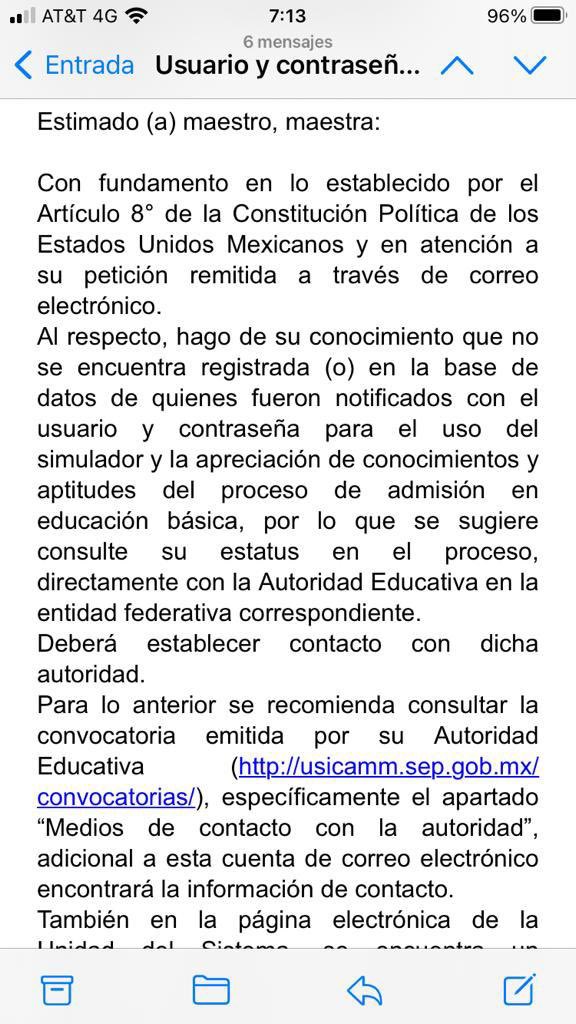 z4_oscar's tweet photo. @wenmunoz buen día licenciada, mi esposa realizo todos los trámites pertinentes para participar en el examen de oposición pero no le llego folio y contraseña y esto dice @USICAMM_OFICIAL  ayuda por favor, nadie responde ni sabe nada. https://t.co/wt2MKBUDIb