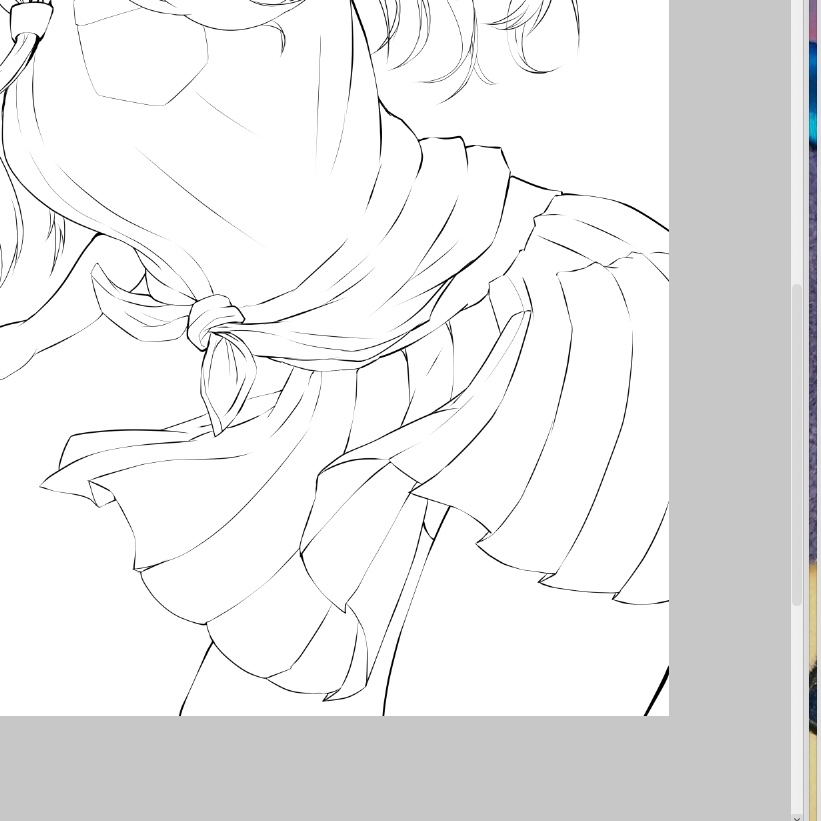 スカートの動きがいい感じに描けた気がする…! 