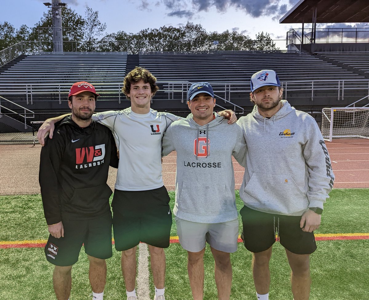 USC_BoysHSlax's tweet photo. During last night's halftime we recognized the outstanding group of @USC_BoysHSlax guys playing 🥍 in college (D1, D2, D3, NJCAA &amp; MCLA)

4 made it through the⚡️ delay:

James Deluliis @wj_menslax 
Rory Zahren @WoosterLacrosse 
Grant Evans @GCC_MLax 
Logan Tobias @GriffsMLax 
1/2 https://t.co/7pBUFxtr9q