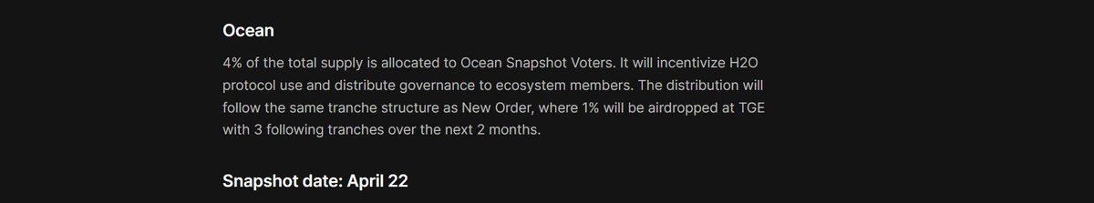 op_ambassadors's tweet photo. 💎 Clarity on the airdrop

🌊 $OCEAN Snapshot voters are allocated 4% $PSDN Total Supply.

Must have participated in @OceanDAO_ voting before the day of the snapshot, April 22nd. There won't be another snapshot.

📅 Schedule: 
1x $PSDN Airdrop, April.
3x $PSDN Airdrop, May - Jun https://t.co/r0tnTtBDng