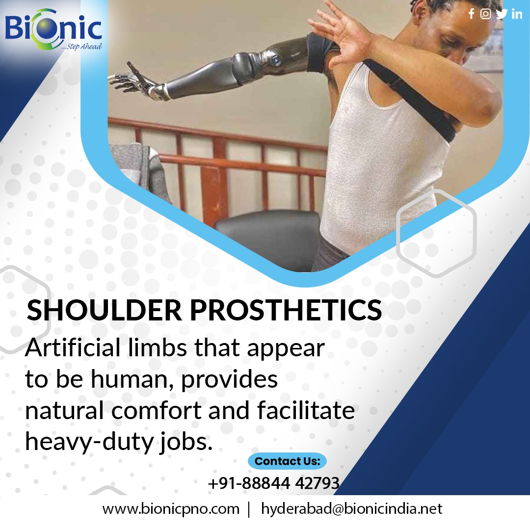 BionicOrthotics's tweet image. Prosthetic Shoulder that takes all the burden of your disability

@bionic_india
Contact us - +91-7678592509
info@bionicpno.com
bionicpno.com
.
.
#bionic #elbowjoint #elbow #upperarm #neurological #disorders #injuries #flexion #additionalmotion #qualitymaterial #trending