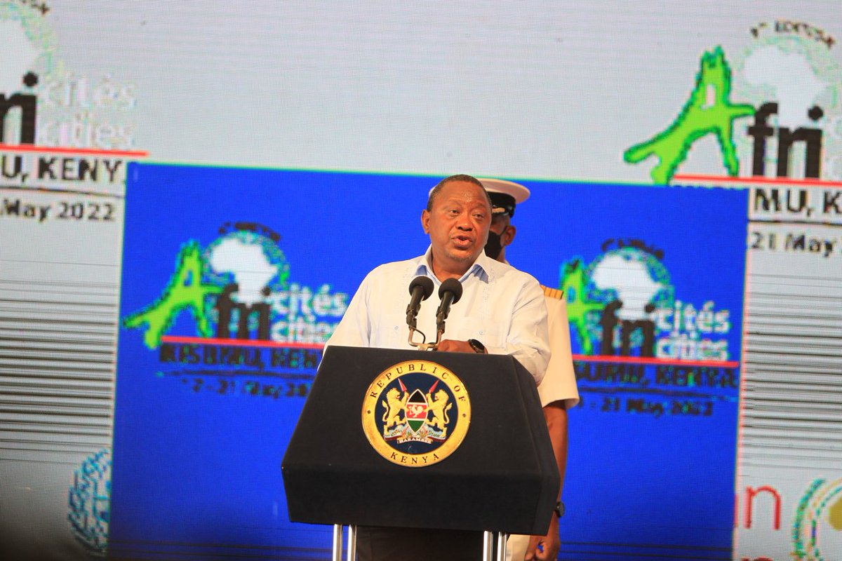 Africities9's tweet photo. "Intermediary cities in Africa like Kisumu are home to approximately 174 million people in Africa who contribute about 40% of our continent's GDP. I invite you into this continental moment of taking stock, reflecting, &amp; learning." - Pr. Uhuru Kenyatta 

#Africities9 #Africités9 https://t.co/02yyG18biV