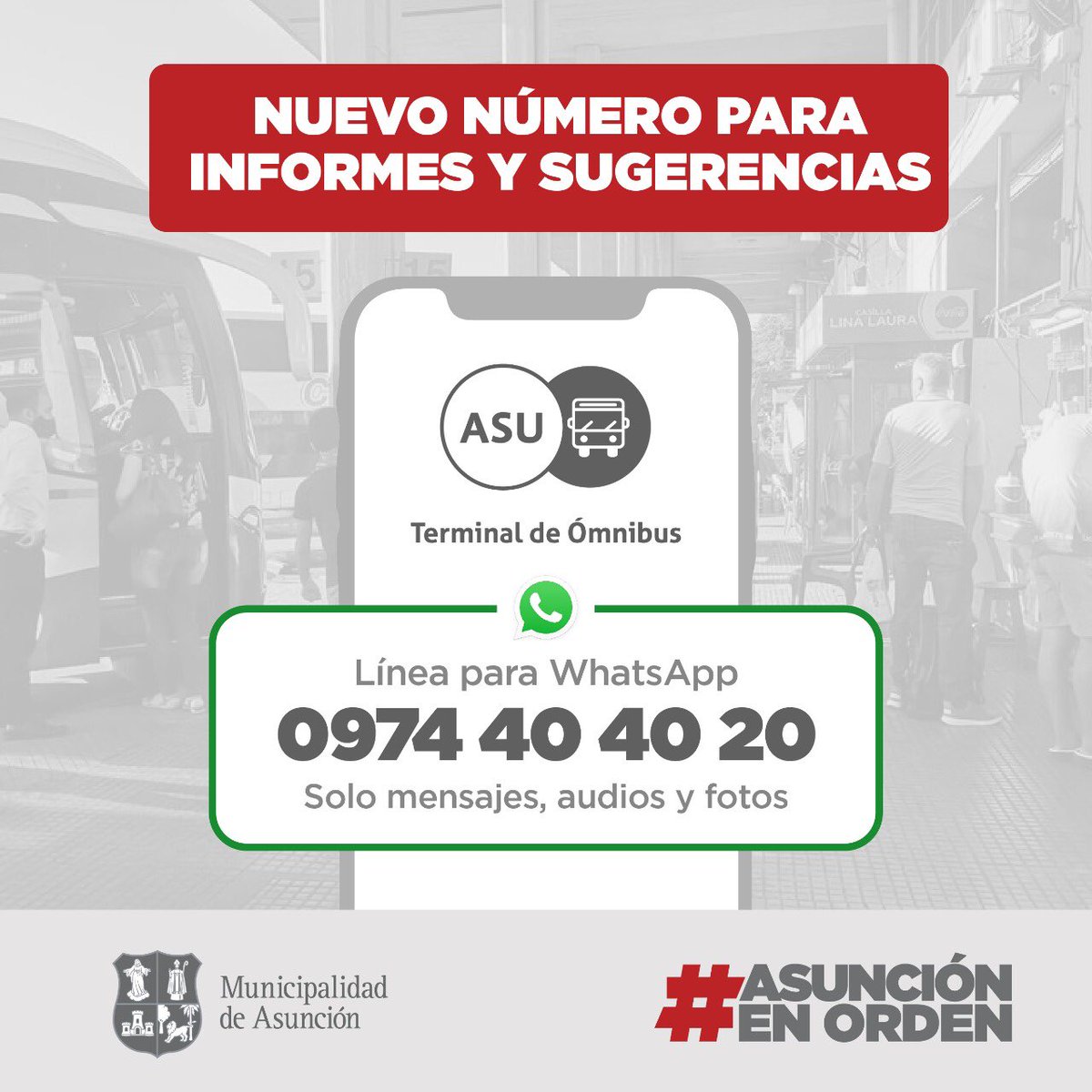AsuEstacion's tweet photo. La TOA habilita un canal de 
atención para la recepción 
de consultas, pedidos de informaciones y sugerencias sobre las operaciones y servicios 🚍#TerminalEnOrden✅ https://t.co/vgIdHl5ppZ