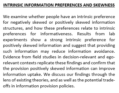 TiUEconomics's tweet photo. Yeşim Orhun will lead tomorrow's #Wednesdayseminar. She will present her paper "INTRINSIC INFORMATION PREFERENCES AND SKEWNESS"https://t.co/ql5FT27s3b #intrinsic #negativelyskewed #positivelyskewed #information #labexperiments #informationavoidance #economics #research https://t.co/iQPzpUJHxe