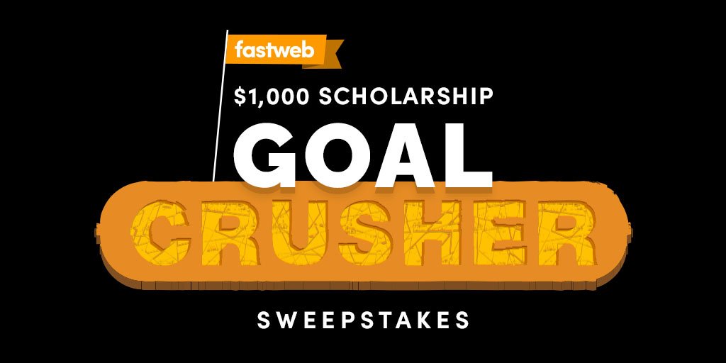 Enter the Scholarship Goal Crusher Sweepstakes-DAILY-for your chance to win a $1K scholarship! ow.ly/1zu050J9iPu  Set goals &amp; crush them. 

#Sweepstakes ends 6/20 #scholarship #goals #student #highschool #college