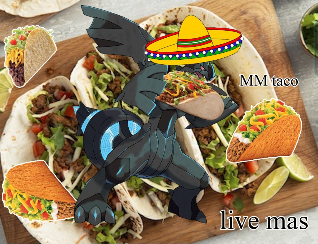 FlamieKat's tweet photo. Zekrom out here enjoying some tacos #pokemon https://t.co/9tXEcUkcb0