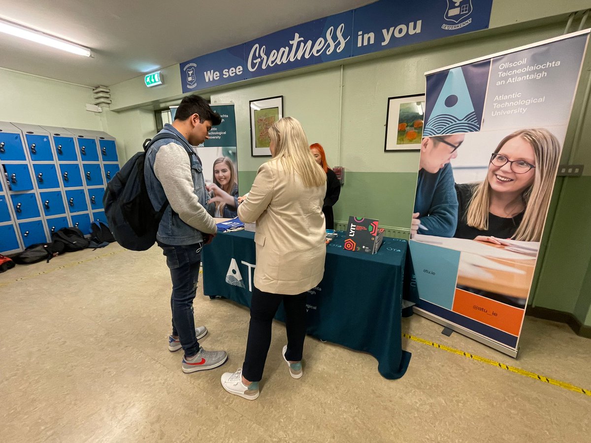 ErrigalCollege's tweet photo. @ATUDonegal_ Schools Engagement Team visited today to talk post Leaving Certificate options with our Senior students. Very well received! Thanks for coming! #ATUDonegal #WeAreDonegal https://t.co/PpRfQm23Lp