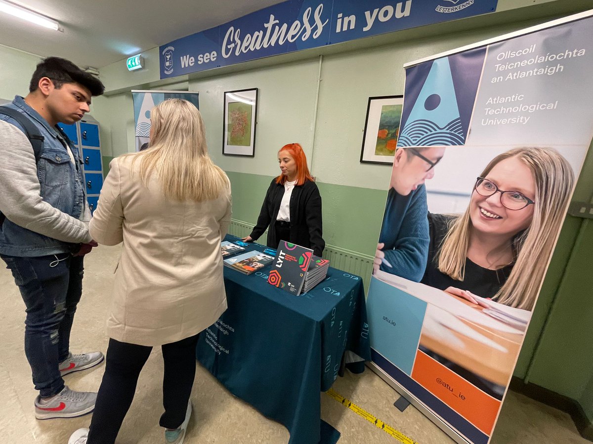 ErrigalCollege's tweet photo. @ATUDonegal_ Schools Engagement Team visited today to talk post Leaving Certificate options with our Senior students. Very well received! Thanks for coming! #ATUDonegal #WeAreDonegal https://t.co/PpRfQm23Lp