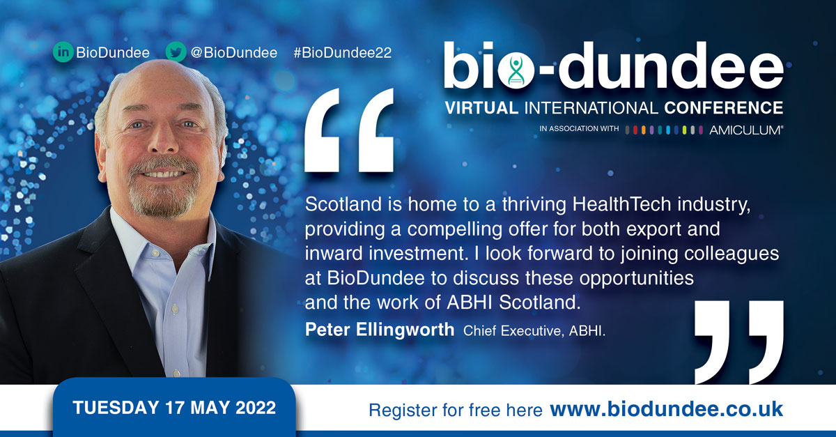 UK_ABHI's tweet photo. Speaking now at the @BioDundee Conference, ABHI's Peter Ellingworth joins the panel to discuss, 'What's next for MedTech in Scotland?' #BioDundee22!
You can listen in here: https://t.co/V5XxqFADP1 https://t.co/khniY3OXaH