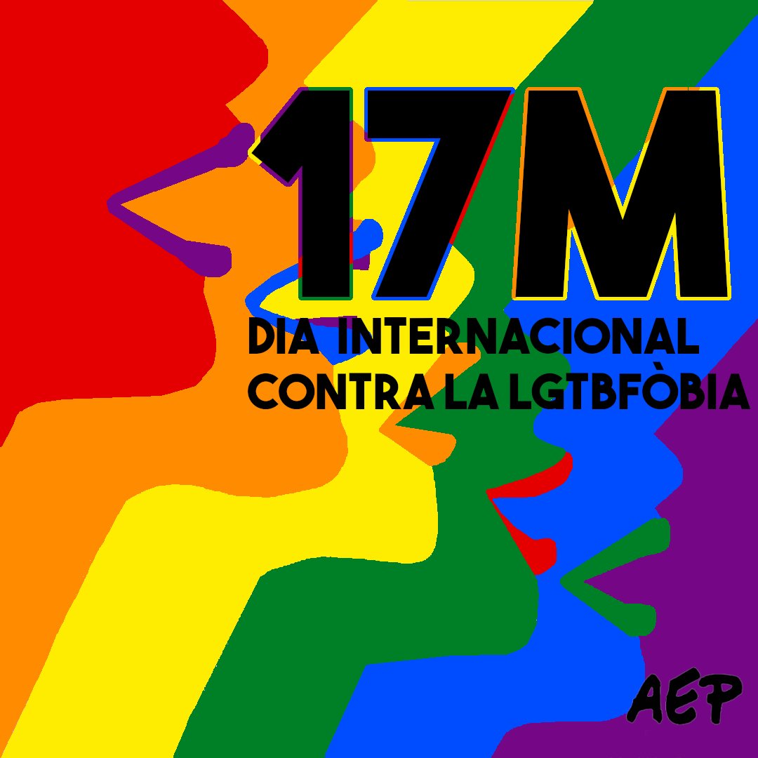 AEP_Nacional's tweet photo. 📅 Avui, #17M, és el Dia contra la LGTBfòbia 

‼️Tot i les millores aconseguides els últims anys, la comunitat LGTB seguim patint discriminació en el nostra dia a dia. És per això que cal seguir lluitant i seguir reivindicant els nostres drets legítims

[🧵⬇️] https://t.co/jmh3CeZiB0