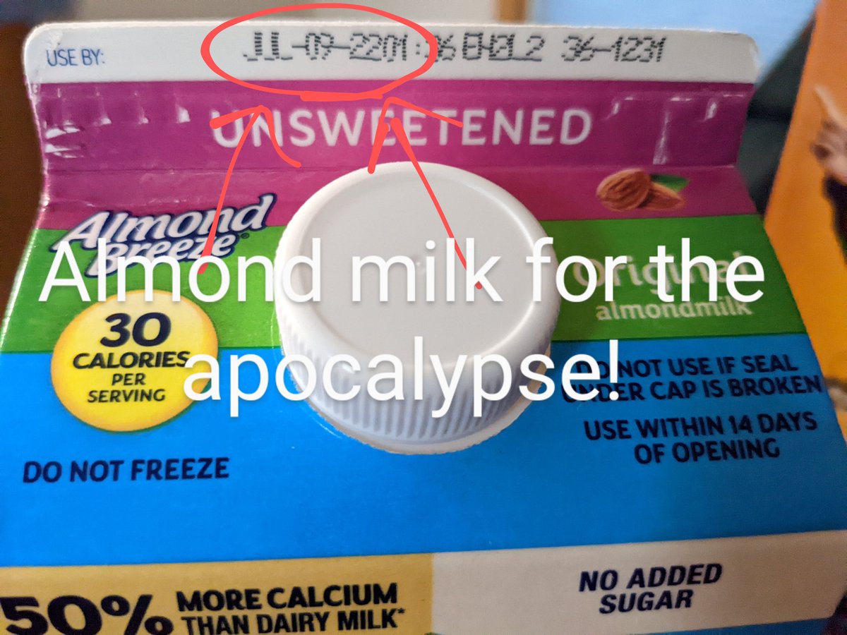Tamiko Toland (@tamikotoland) on Twitter photo Apparently this <a href="/AlmondBreeze/">Almond Breeze</a> is good for a loooooong time. I'll be passing it on to the scions for sure. Just don't freeze it! Apparently this <a href="/AlmondBreeze/">Almond Breeze</a> is good for a loooooong time. I'll be passing it on to the scions for sure. Just don't freeze it!