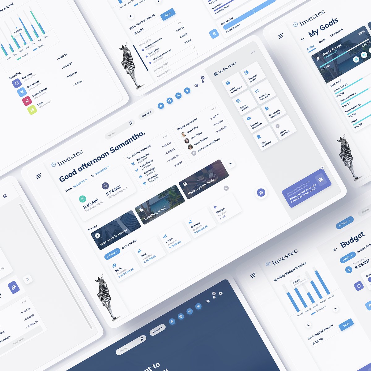 ArcDigitalCo's tweet photo. In 2019, we were asked to envision what the future of banking could look like for @Investec's Digital Eco-System. We collaborated with a team of data analysts to create a truly bespoke user experience, powered by customer data. 

1/2 https://t.co/l7OKmTLx4I