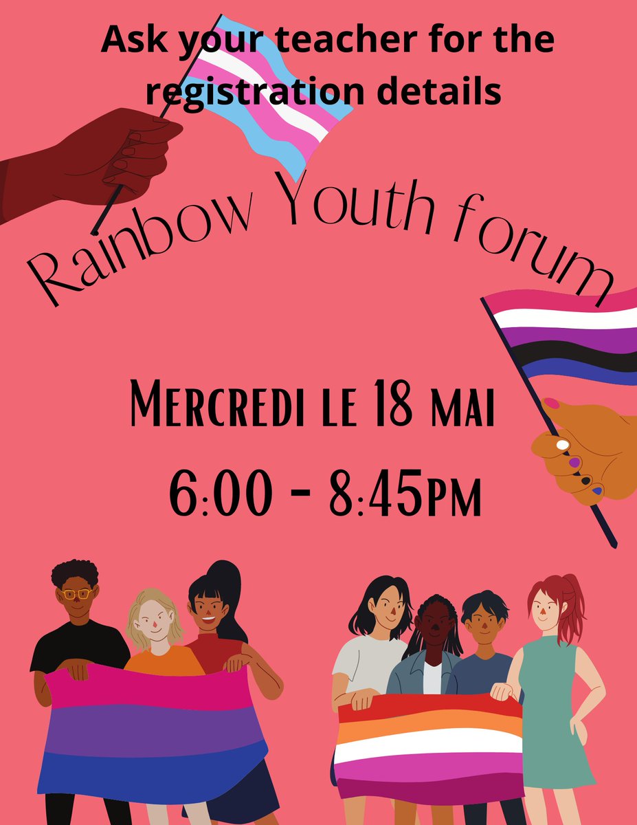 mmesarah33's tweet photo. @FeatherstonPS's Rainbow Rangers club is busy promoting the upcoming Rainbow Youth Forum tomorrow evening from 6-8:45. Registration details have been shared with teachers and Intermediate students. We hope to see you there!! 🏳️‍🌈 @OCDSB #rainbowyouthforum https://t.co/ldpZElHWjy