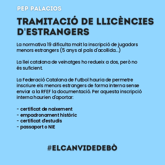 peppresident's tweet photo. 🗣️Parlem d'una de les problemàtiques més importants actualment al futbol català.

❌ Fins ara, cap candidatura ha parlat d'aquest tema

#ElCanviDeDebò #PepPresident https://t.co/LgmlMeBWA5