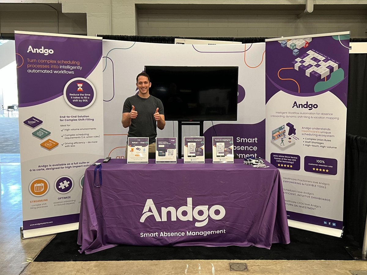 AndgoSystems's tweet photo. We are excited to meet everyone at @modrnhealthcr #TSummit! Stop by the @AndgoSystems booth (111) to grab refreshments & snacks, see a demo and meet the Andgo team! https://t.co/wSqN255kZo https://t.co/DdecU9nbqB
