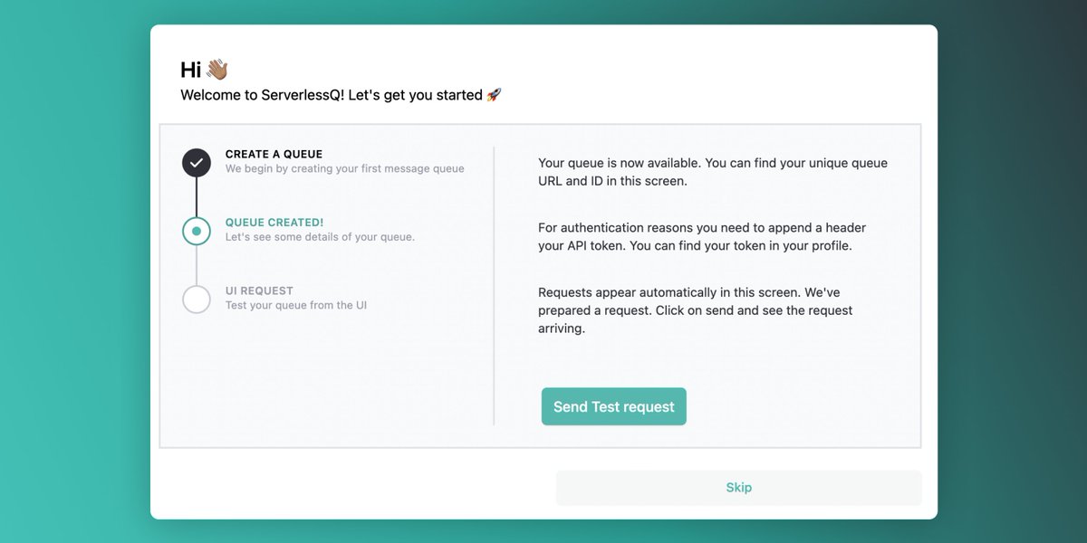 sandro_vol's tweet image. 𝗠𝗣𝗔 - Minimum Path of Awesome

I want to show customers the fastest way to the main functionality of serverlessQ.

How? With an onboarding wizard, the first time somebody signs up for serverlessQ

Inspiration by @robwalling