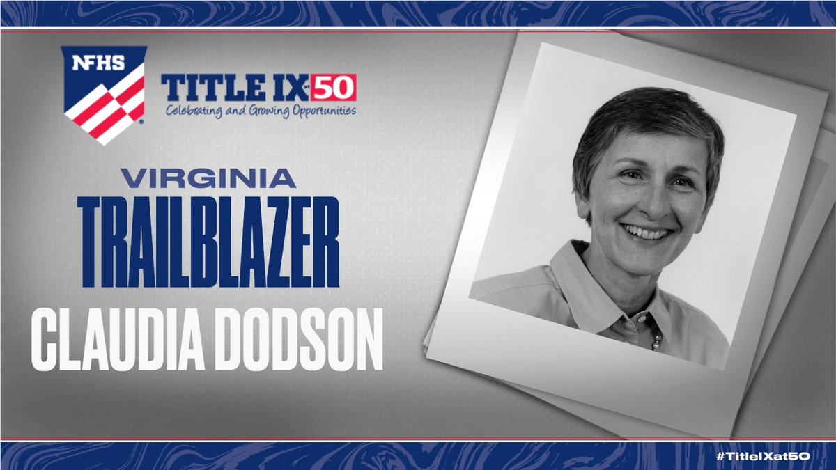 NFHS_Org's tweet photo. Following a collegiate career at @urichmond where she played 🏑, 🏀 &amp; 🥍 and graduated from UR's Westhampton College, Claudia Dodson joined the @VHSL_ in 1971, becoming only the fourth female in the nation to be hired as a state association administrator. #TitleIXat50 https://t.co/DEng92PXkS
